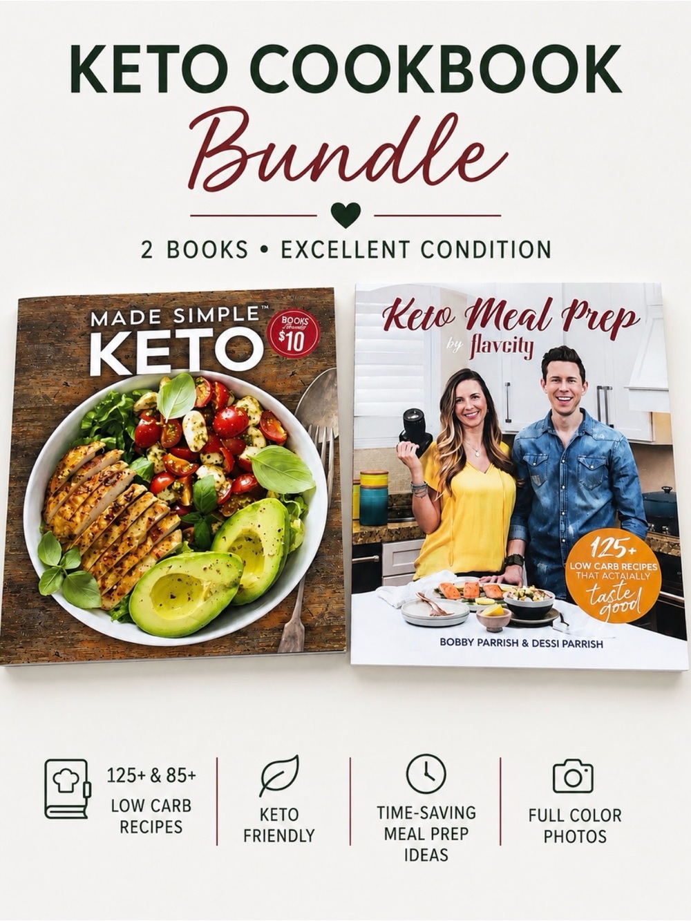 Keto Cookbook Bundle FlavCity Meal Prep Made Simple Low Carb Recipes